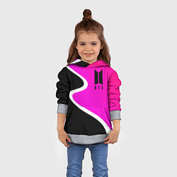 Толстовка-худи детская K-pop БТС Логотип, цвет: 3D-меланж — фото 2