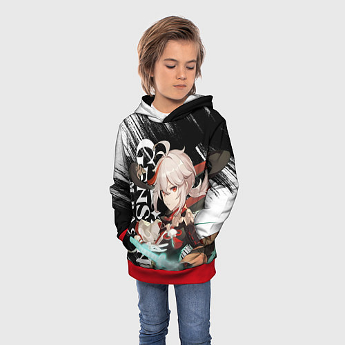 Детская толстовка КАДЗУХА АНЕМО KAZUHA / 3D-Красный – фото 3