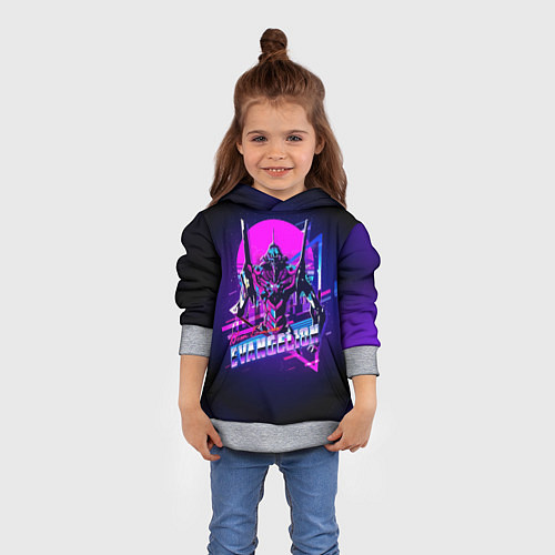Детская толстовка Ева 01 - Neon Genesis Evangelion / 3D-Меланж – фото 4