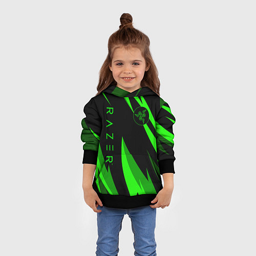 Детская толстовка RAZER GREEN / 3D-Черный – фото 4