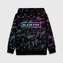 Толстовка-худи детская NEON BLACKPINK АВТОГРАФЫ, цвет: 3D-черный