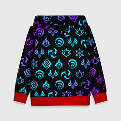 Толстовка-худи детская NEON SYMBOL HERO GENSHIN IMPACT, цвет: 3D-красный