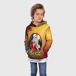 Толстовка-худи детская Santa love you, цвет: 3D-белый — фото 2