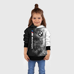 Толстовка-худи детская БМВ Черно-белый логотип, цвет: 3D-черный — фото 2