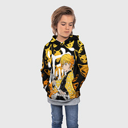 Толстовка-худи детская ЗЕНИЦУ ZENITSU СТИЛЬ ГРОМА, цвет: 3D-меланж — фото 2
