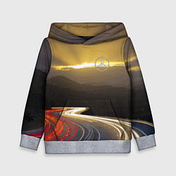 Толстовка-худи детская Ночная трасса, Мерседес, цвет: 3D-меланж