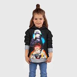 Толстовка-худи детская Сукуна и Сатору Годжо просто великолепны Магическа, цвет: 3D-меланж — фото 2