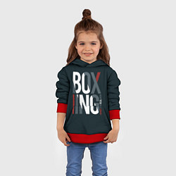 Толстовка-худи детская Бокс - Boxing, цвет: 3D-красный — фото 2