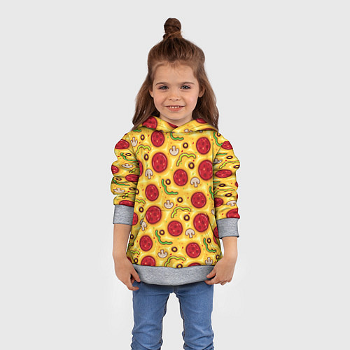 Детская толстовка Pizza salami / 3D-Меланж – фото 4