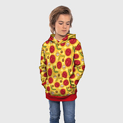 Толстовка-худи детская Pizza salami, цвет: 3D-красный — фото 2