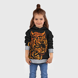 Толстовка-худи детская Огненный Еигр Fire Еiger Пламя, цвет: 3D-меланж — фото 2