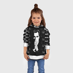 Толстовка-худи детская Крёстный отец Лого паттерн, цвет: 3D-белый — фото 2