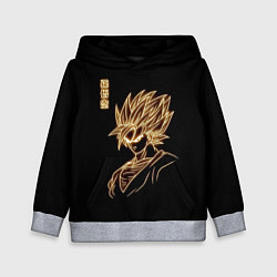 Толстовка-худи детская Гоку неоновый Dragon Ball, цвет: 3D-меланж