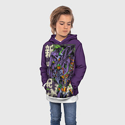 Толстовка-худи детская Evangelion Eva-01, цвет: 3D-белый — фото 2