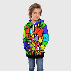 Толстовка-худи детская Romero Britto - love you, цвет: 3D-черный — фото 2