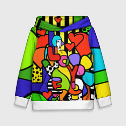 Толстовка-худи детская Romero Britto - love you, цвет: 3D-белый