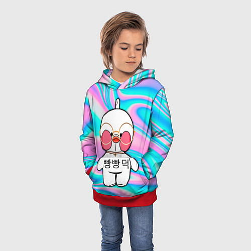 Детская толстовка Лалафанфан корейская утка / 3D-Красный – фото 3