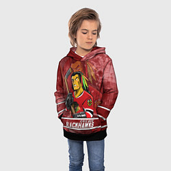 Толстовка-худи детская Chicago Blackhawks , Чикаго Блэкхокс, цвет: 3D-черный — фото 2