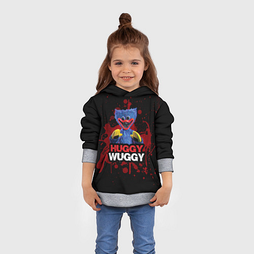 Детская толстовка 3D Хаги ваги Huggy Wuggy Poppy Playtime / 3D-Меланж – фото 4