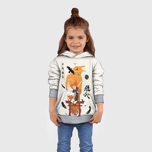 Детская толстовка Волейбол Fly High Hinata / 3D-Меланж – фото 4