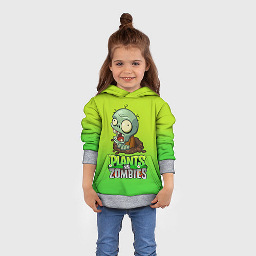 Детская толстовка Plants vs Zombies зомби / 3D-Меланж – фото 4