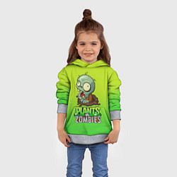 Толстовка-худи детская Plants vs Zombies зомби, цвет: 3D-меланж — фото 2