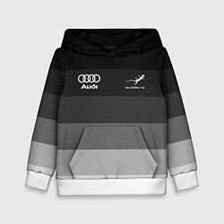 Толстовка-худи детская Audi, Ауди Серый градиент, цвет: 3D-белый