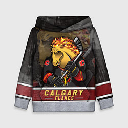 Толстовка-худи детская Калгари Флэймз, Calgary Flames Маскот, цвет: 3D-меланж
