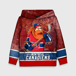 Толстовка-худи детская Монреаль Канадиенс, Montreal Canadiens Маскот, цвет: 3D-красный