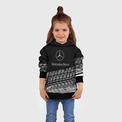 Толстовка-худи детская Mercedes-Benz шины, цвет: 3D-черный — фото 2