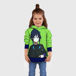 Толстовка-худи детская Венти в современном стиле Genshin, цвет: 3D-синий — фото 2