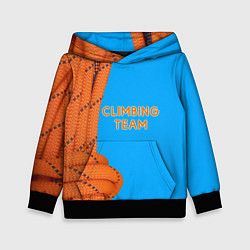 Толстовка-худи детская Альпинистская веревка, цвет: 3D-черный