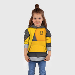 Толстовка-худи детская Honda - Yellow, цвет: 3D-меланж — фото 2