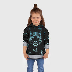 Толстовка-худи детская Год Голубого Тигра Узор, цвет: 3D-меланж — фото 2