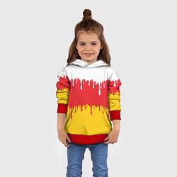 Толстовка-худи детская Северная Осетия Алания потёки, цвет: 3D-красный — фото 2