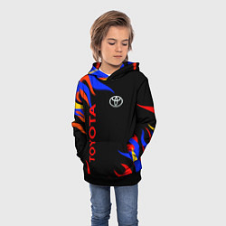Толстовка-худи детская Toyota Разноцветный огонь, цвет: 3D-черный — фото 2