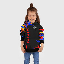 Толстовка-худи детская Toyota Разноцветный огонь, цвет: 3D-черный — фото 2