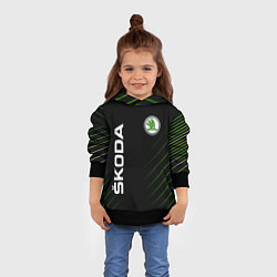 Толстовка-худи детская Skoda Шкода Полосы, цвет: 3D-черный — фото 2