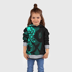 Толстовка-худи детская МАСКА И ТАТУИРОВКА СЯО XIAO ГЕНШИН, цвет: 3D-меланж — фото 2