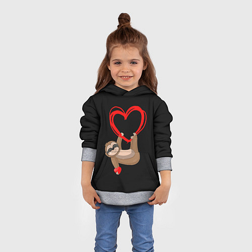 Детская толстовка Ленивая любовь / 3D-Меланж – фото 4