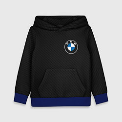 Толстовка-худи детская BMW LOGO CARBON ЧЕРНЫЙ КАРБОН, цвет: 3D-синий