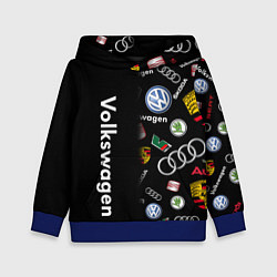 Толстовка-худи детская Volkswagen Group Half Pattern, цвет: 3D-синий