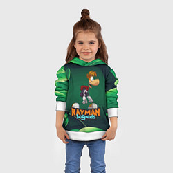 Толстовка-худи детская Rayman Legends Green, цвет: 3D-белый — фото 2