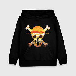 Толстовка-худи детская One Piece череп, цвет: 3D-черный