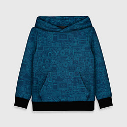 Толстовка-худи детская Информатика Informatics, цвет: 3D-черный