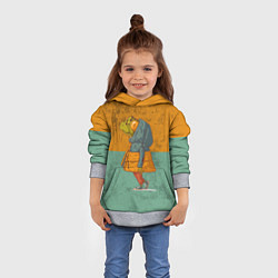 Толстовка-худи детская Лягушка модник Frog, цвет: 3D-меланж — фото 2