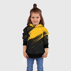 Толстовка-худи детская Black and yellow grunge, цвет: 3D-черный — фото 2