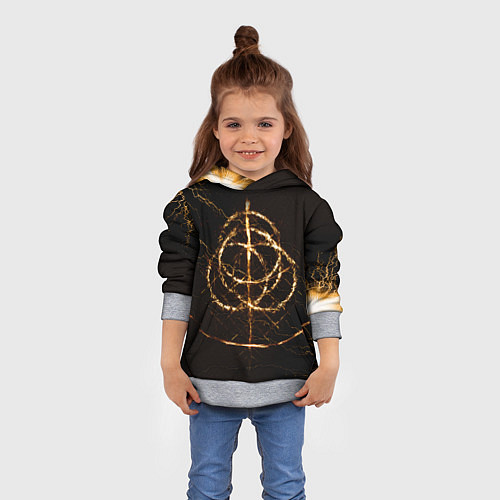 Детская толстовка ELDEN RING SYMBOL ВЕЛИКИЕ РУНЫ / 3D-Меланж – фото 4