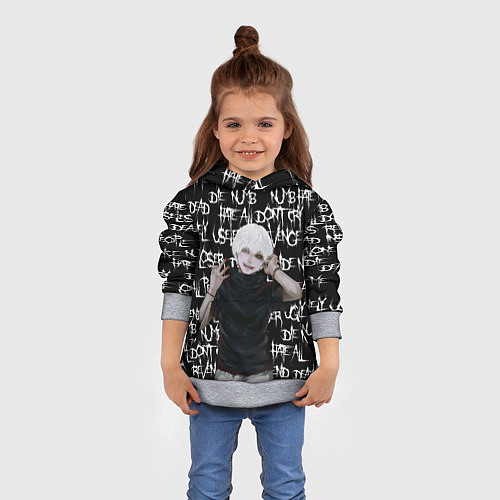 Детская толстовка ХРУСТ ПАЛЬЦЕВ ТОКИЙСКИЙ ГУЛЬ / 3D-Меланж – фото 4