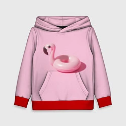 Толстовка-худи детская Flamingos Розовый фламинго, цвет: 3D-красный
